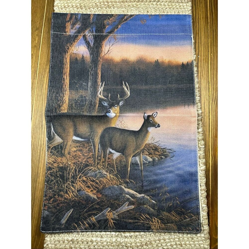 Deer Outdoor garden flag double sided  new